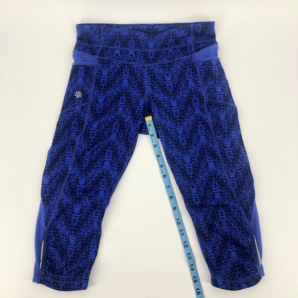 Athleta Blue and Black Cropped Workout Leggings - Picture 7 of 13